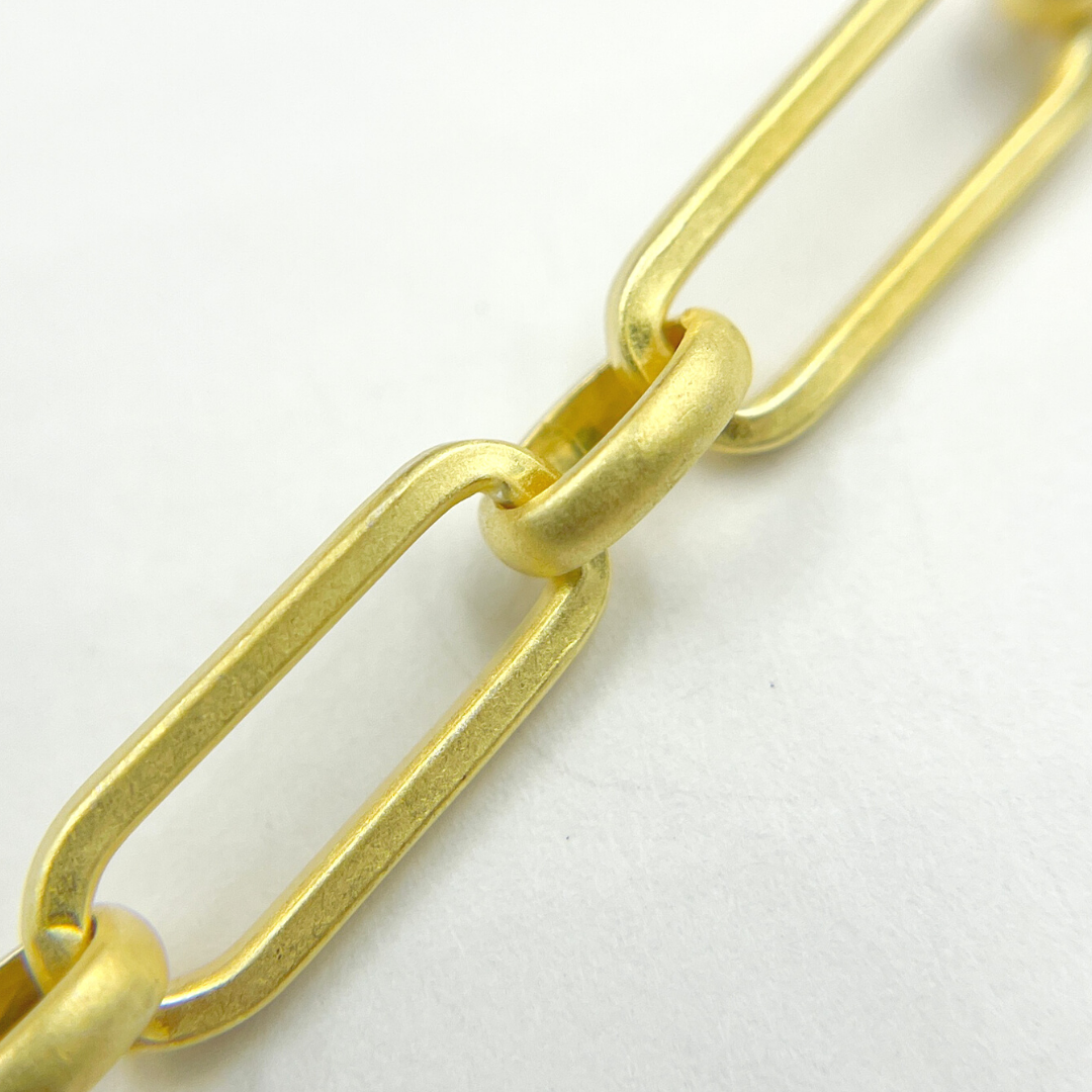 Gold Plated Matt Sterling Silver Long & Short Link Chain