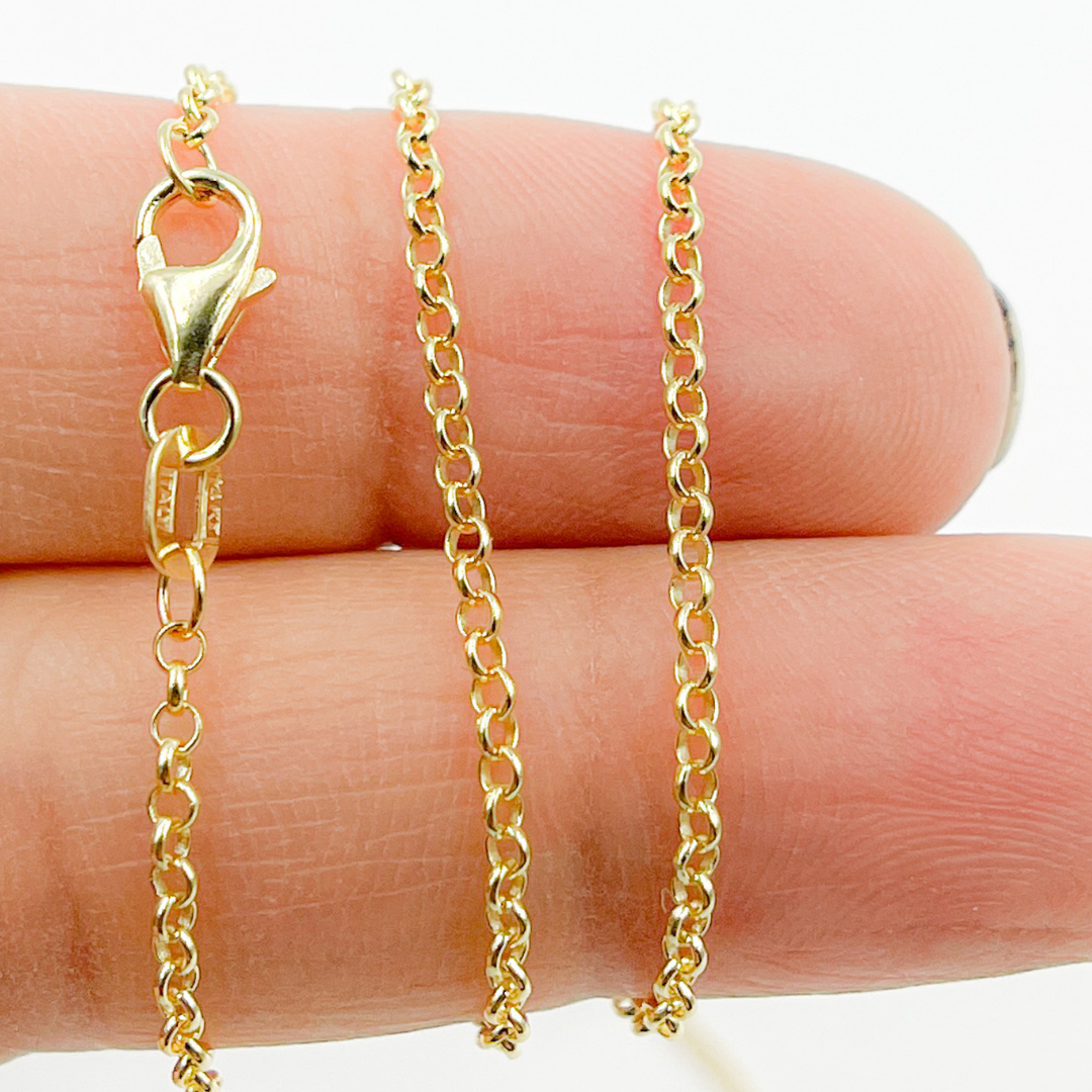 025BLC. 14K Solid Gold Rolo Chain