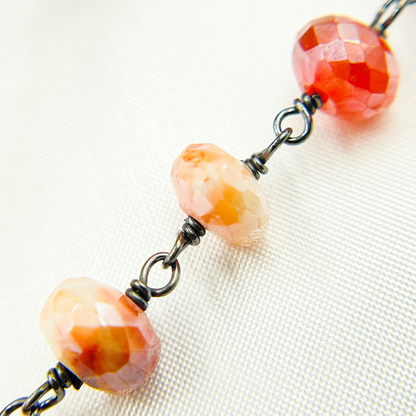 Coated Carnelian Oxidized Chain.