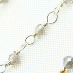 Load image into Gallery viewer, Coated Grey Moonstone 925 Sterling Silver Wire Chain. CMS86
