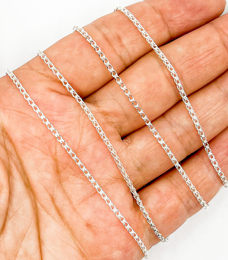 925 Sterling Silver Wheat Chain. Z21SS