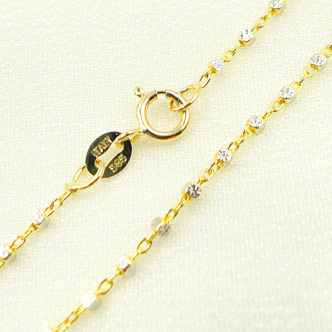 14K Solid Yellow Gold Satellite Cubes Chains