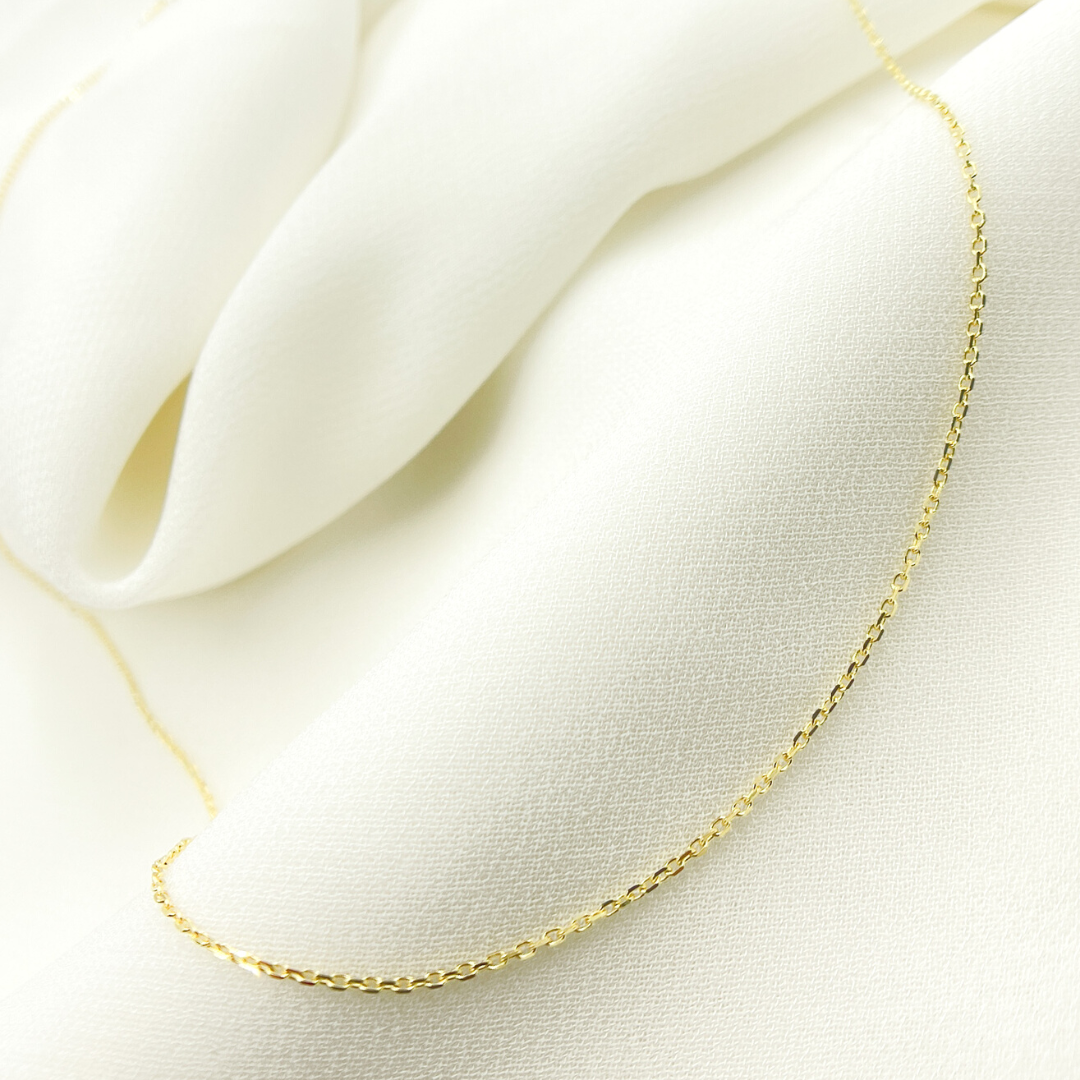 030R01TS. 14K Solid Gold Cable Chain