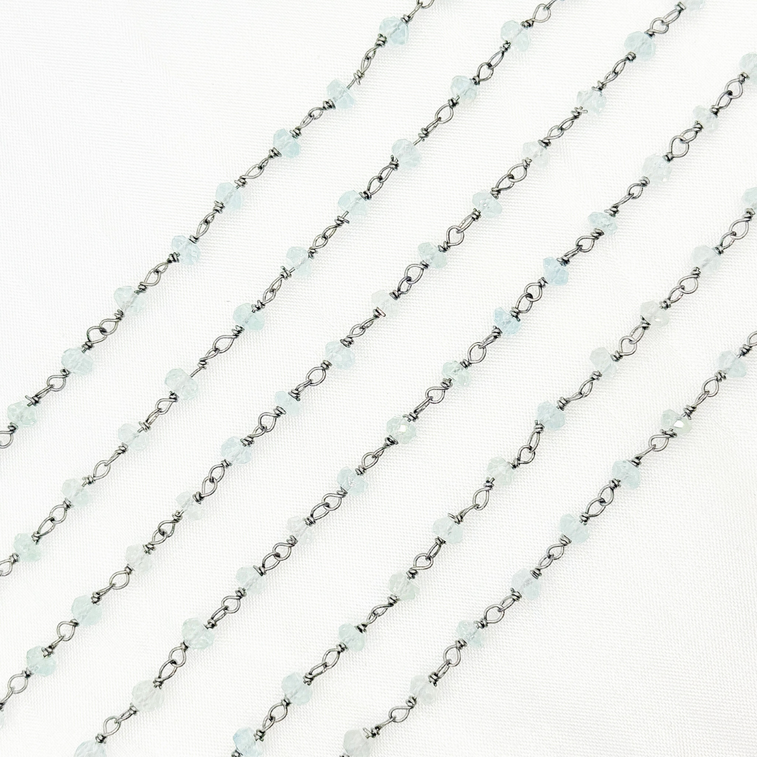 Aquamarine Oxidized Wire Chain.