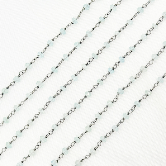Aquamarine Oxidized Wire Chain.