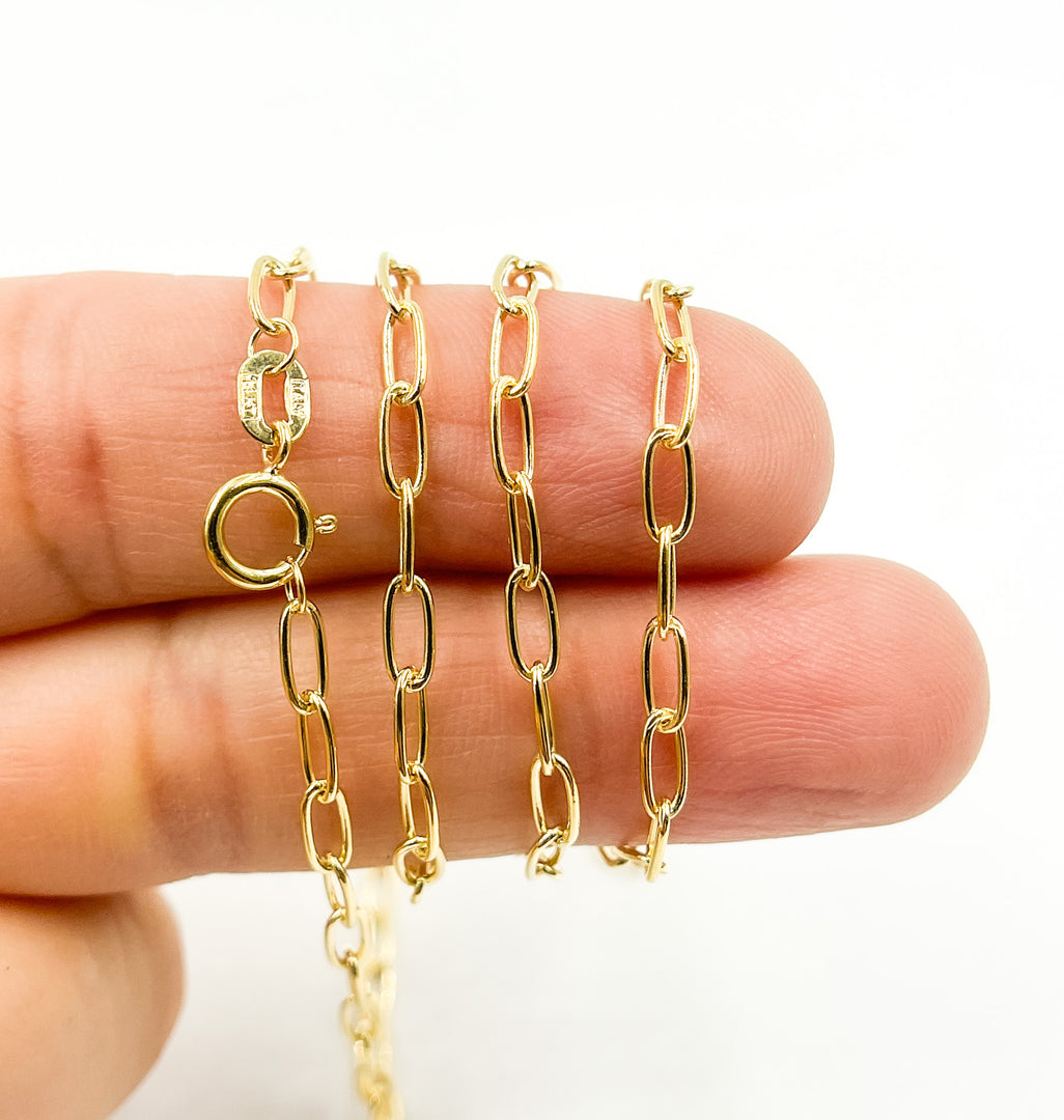 060KF5. 14K Solid Gold Paperclip Chain