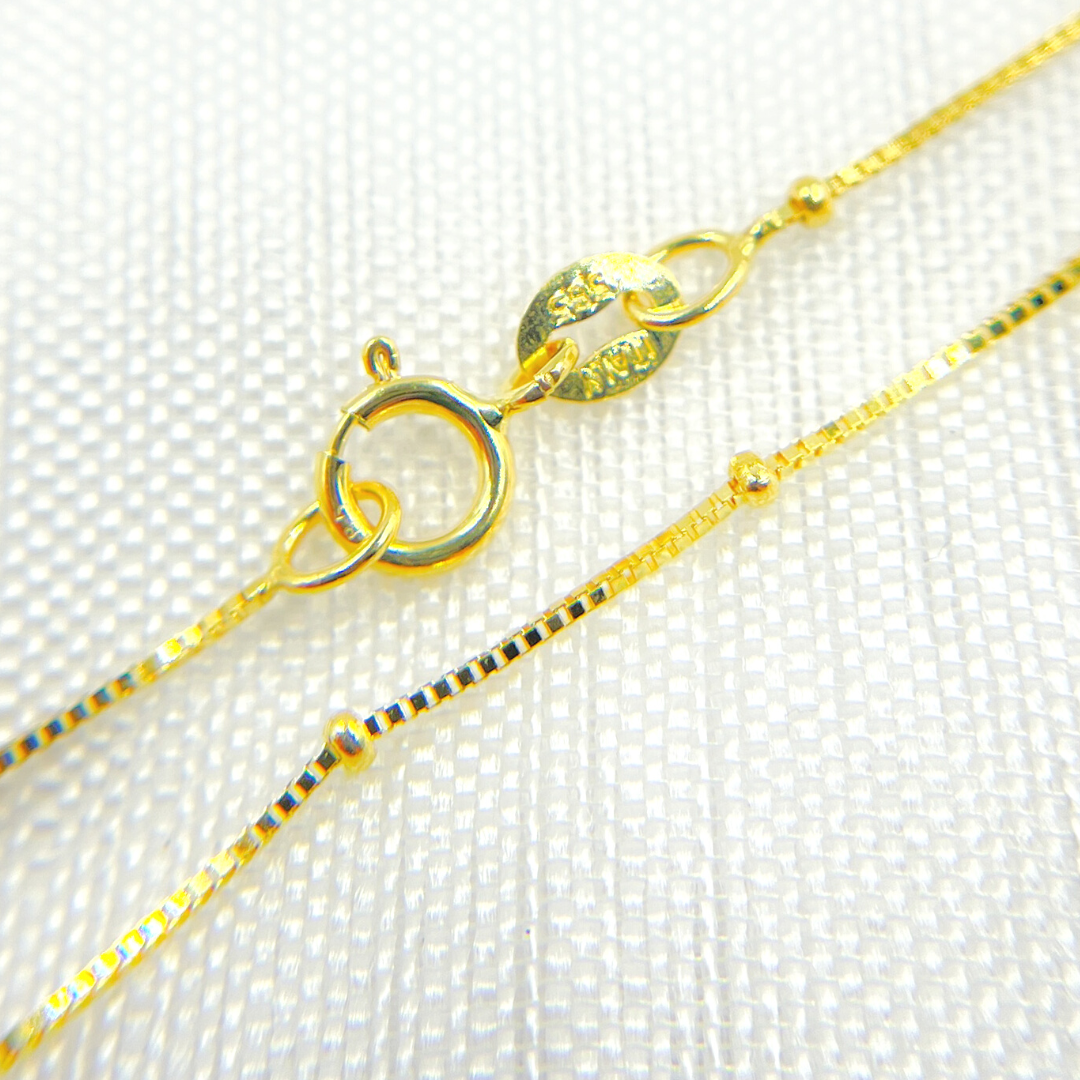 14K Solid Gold Satellite Chain