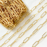 Load image into Gallery viewer, Gold Plated 925 Sterling Silver Paperclip Link Chain. V31GP
