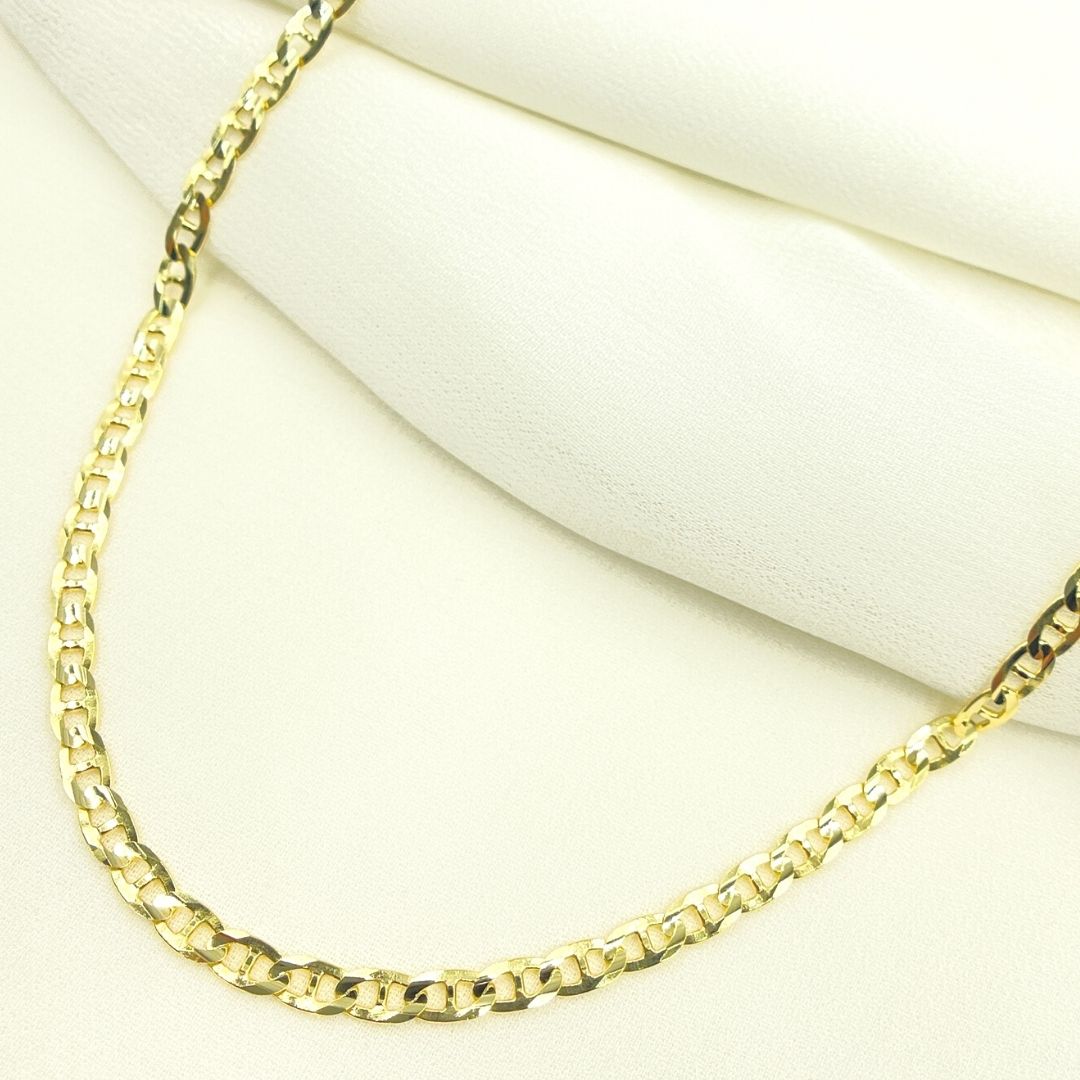 100FLP1FGT2A9L001. 14K Solid Gold Flat Marina Link Chain