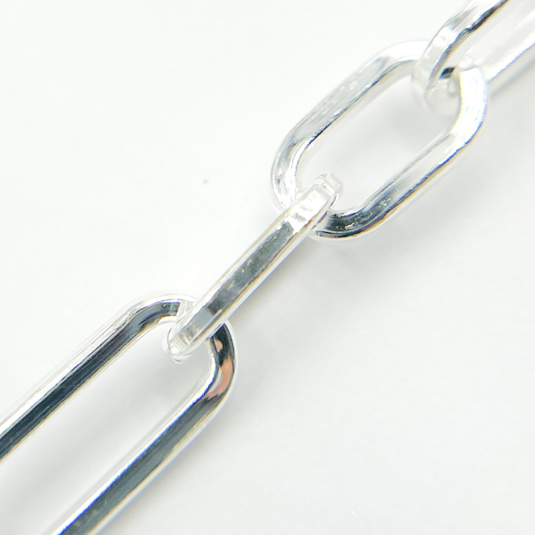 925 Sterling Silver Flat Paper Clip Chain.