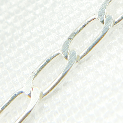 925 Sterling Silver Paperclip Flat Link Chain