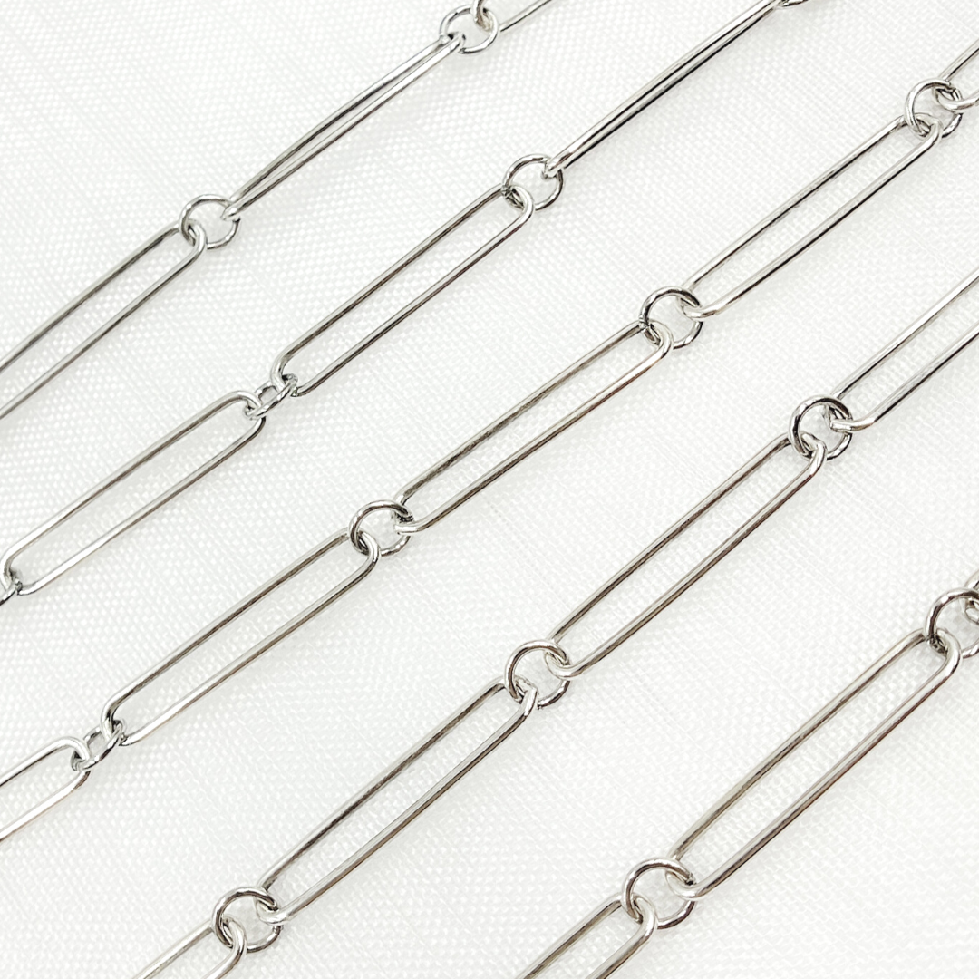 V39OX. Oxidized Sterling Silver Paperclip Link Chain