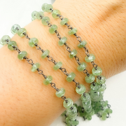 Green Kyanite Oxidized Wire Chain
