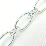 Load image into Gallery viewer, 925 Sterling Silver Textured &amp; Smooth Oval Links Chain. V52SS
