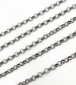 Load image into Gallery viewer, Black Rhodium 925 Sterling Silver Rolo Chain. V102BR
