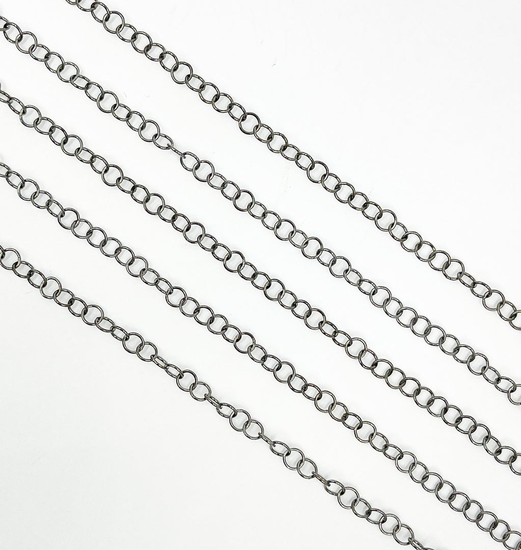 Black Rhodium 925 Sterling Silver Cable Chain. BR33