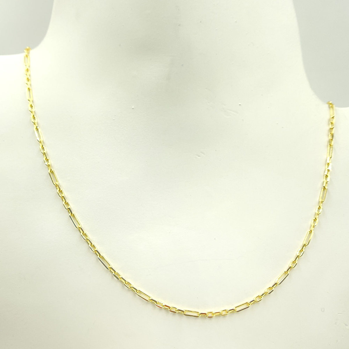 14K Solid Yellow Gold Diamond Cut Cable Link Chain