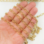 Load image into Gallery viewer, Gold Plated 925 Sterling Silver Elongated Curb Chain. V62GP
