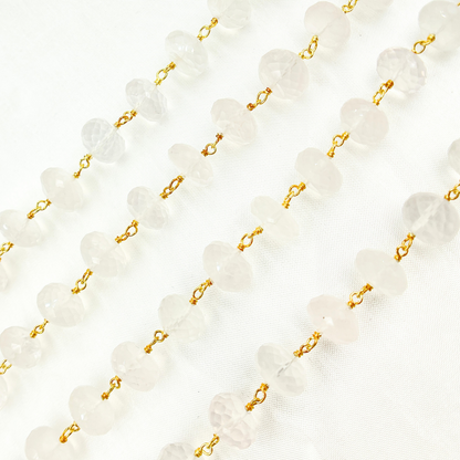 Rose Quartz Gold Plated Wire Chain