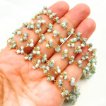 Load image into Gallery viewer, Larimar Cluster Dangle Gold Plated Wire Chain. LAR8
