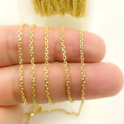 14k Solid Gold Diamond Cut Cable Link Unfinished Chain