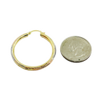 Load image into Gallery viewer, 14K Gold Tri-Color Hoop Earrings with Engraved Tornado Design.