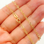 Load image into Gallery viewer, 040FVBF22. 14K Solid Yellow Gold Diamond Cut Oval Link Chain
