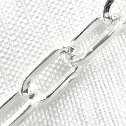 Sterling Silver Hollow Flat Paperclip Link Chain