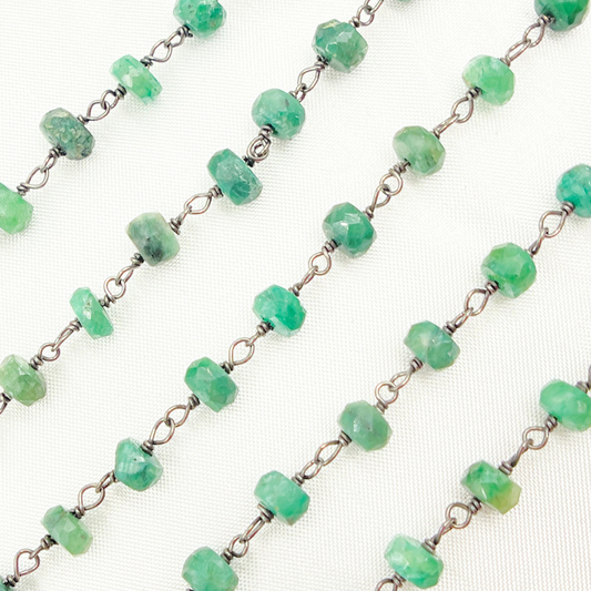 Dyed Emerald Oxidized Wire Chain
