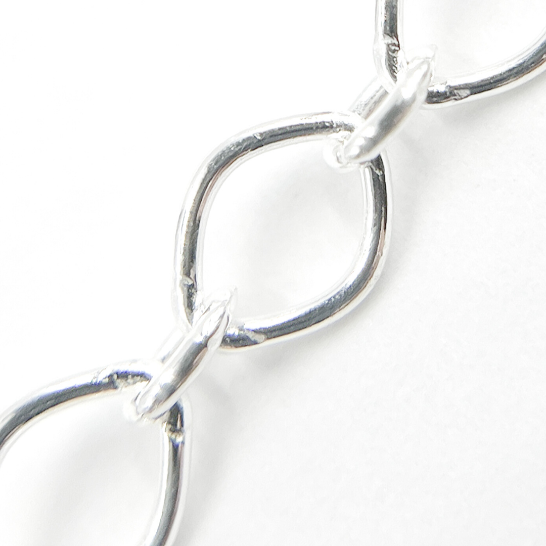 925 Sterling Silver Big and Small Oval Link Chain. Z77SS