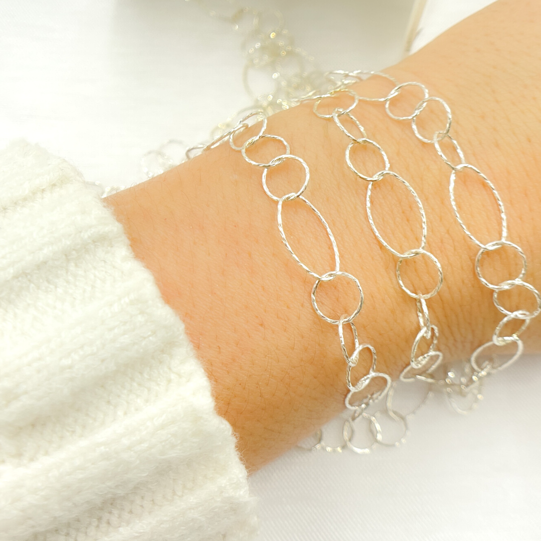 925 Sterling Silver Diamond Cut Chain