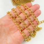 Load image into Gallery viewer, Gold Plated 925 Sterling Silver Textured Cable Chain.  V57GP
