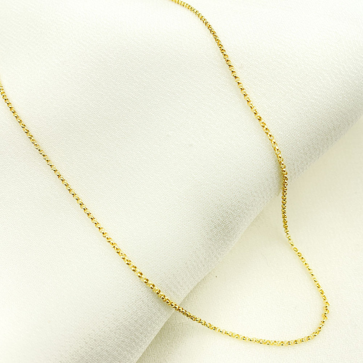 14K Solid Yellow Gold Rolo Chain