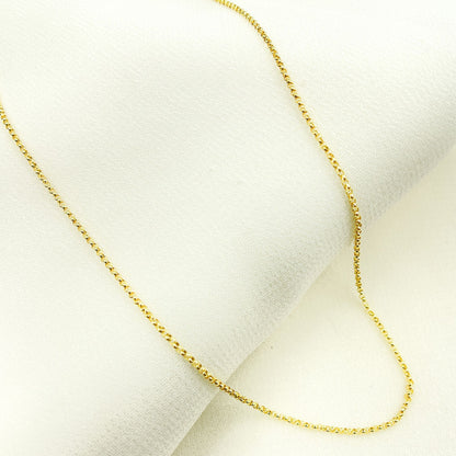 14K Solid Yellow Gold Rolo Chain
