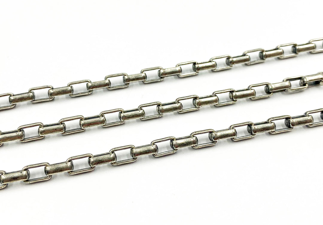 Oxidized 925 Sterling Silver Box Chain. 501OX
