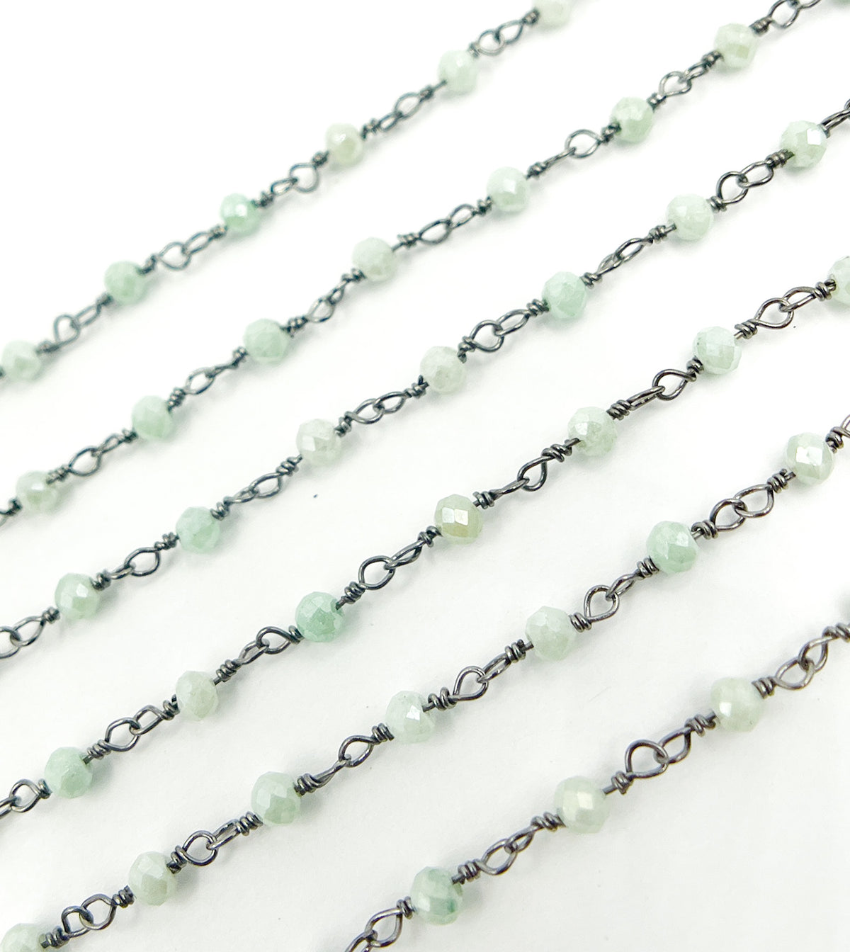 Aquamarine Coated Wire Wrap Chain