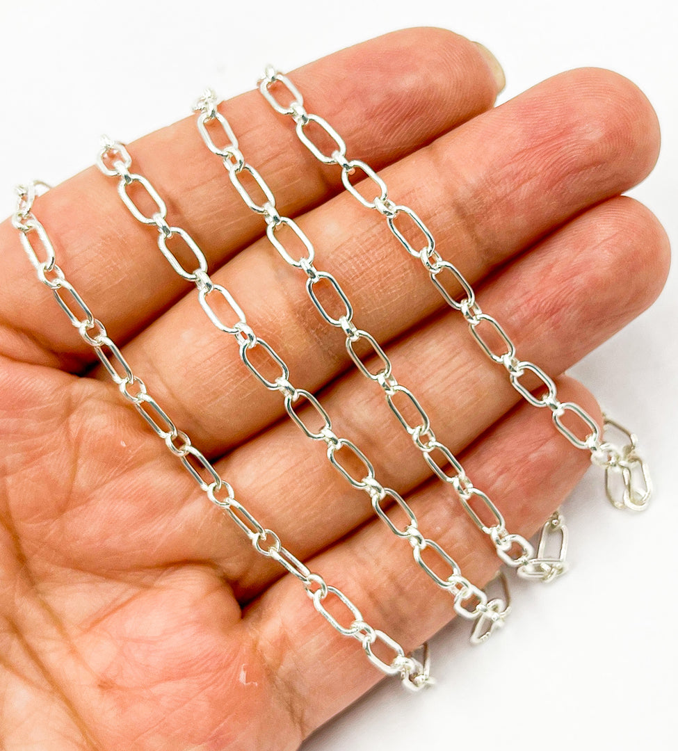 925 Sterling Silver Oval & Round Link Chain. 82511SS