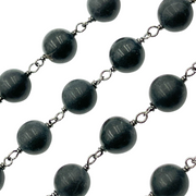 Black Onyx Gemstone Round Shape Chain