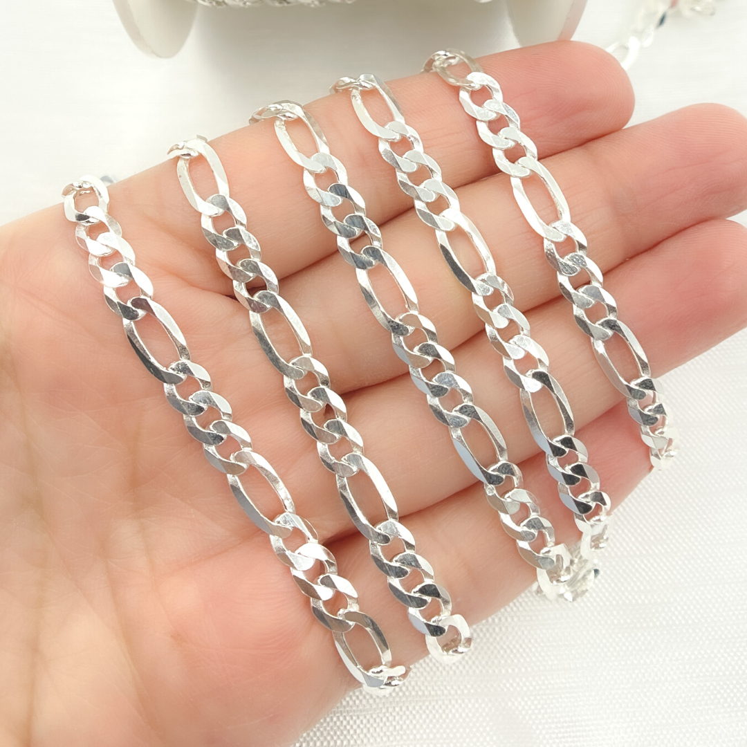 Sterling Silver Flat Figaro Link Chain