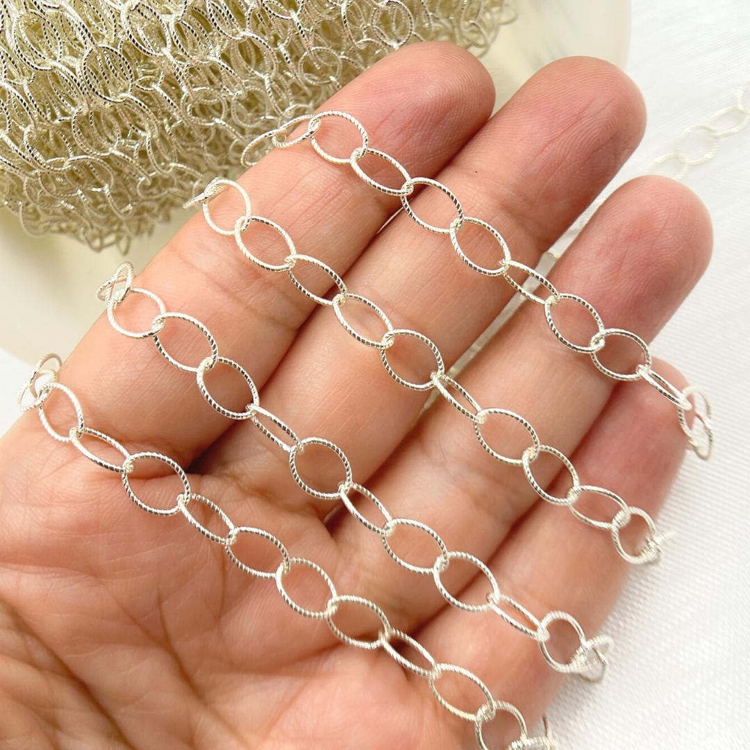 925 Sterling Silver Twisted Oval Link Chain. 720TWSS