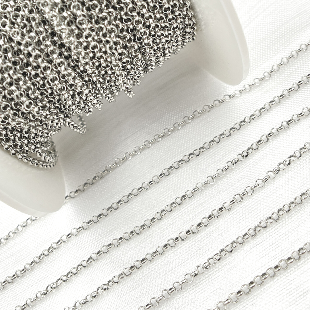 Oxidized 925 Sterling Silver Rolo Chain. V107OX