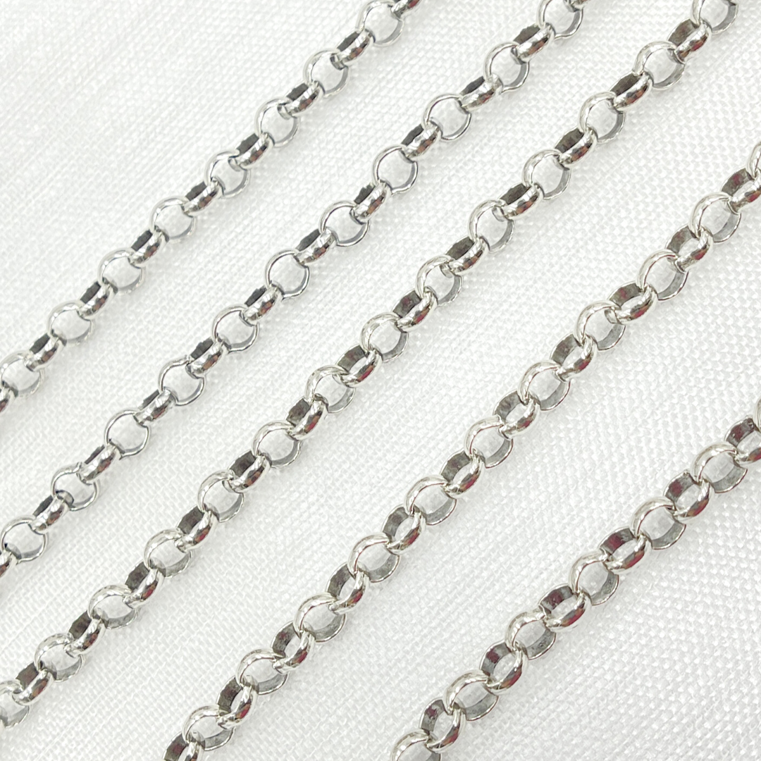 V102OX. Oxidized Sterling Silver Rolo Chain