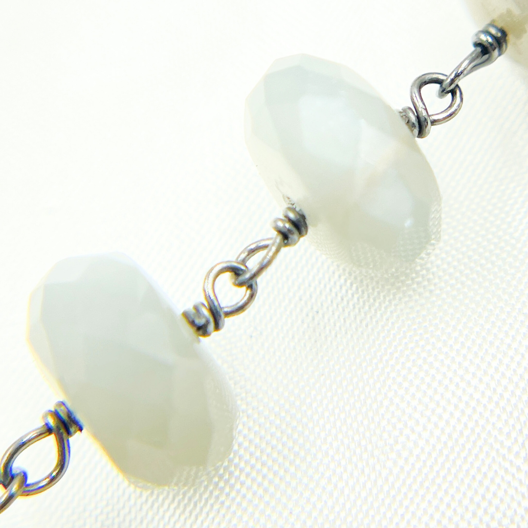 Grey Moonstone Oxidized Wire Chain