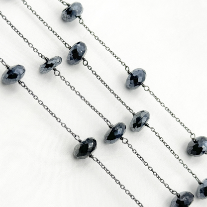 Coated Black Spinel Oxidized Wire Chain.