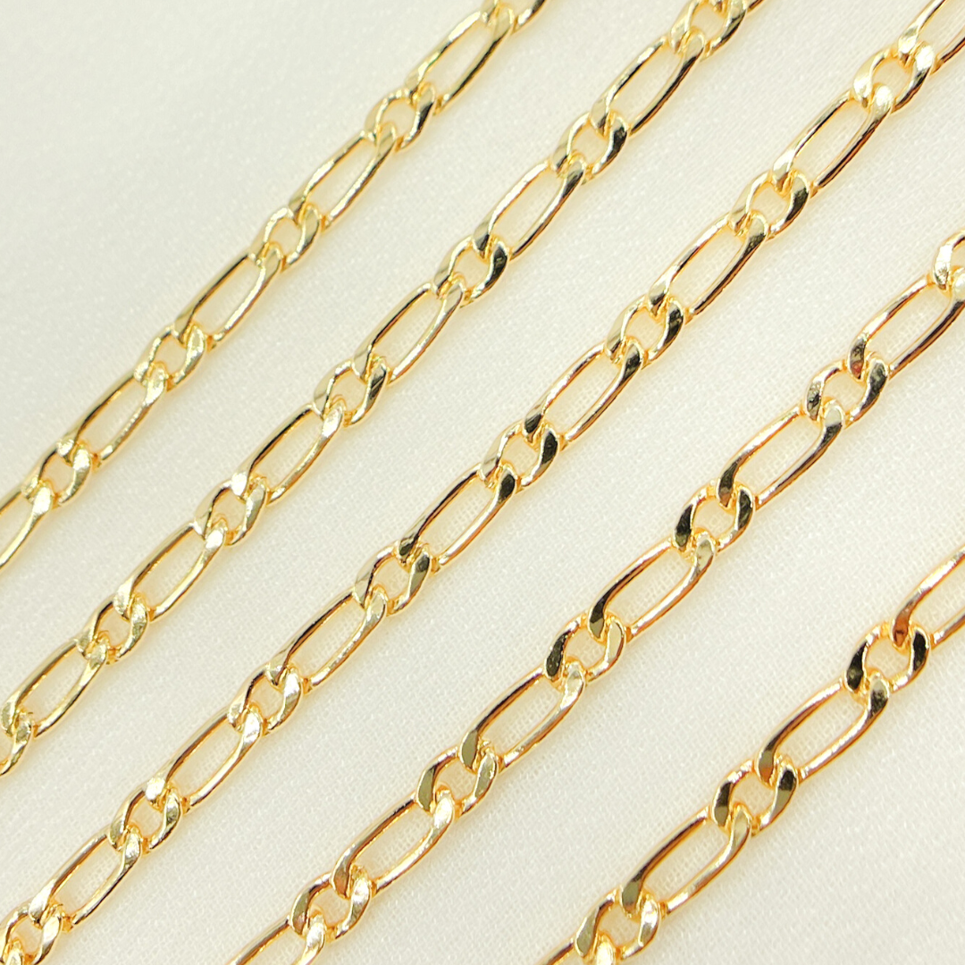 14K Gold Filled Flat Oval & Round Link Curb Chain. 