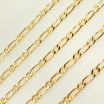 Load image into Gallery viewer, 14K Gold Filled Flat Oval &amp; Round Link Curb Chain. 3811CHRGF
