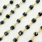 Load image into Gallery viewer, Black Spinel Gold Plated Wire Chain. BSP42
