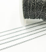 Load image into Gallery viewer, Black Rhodium 925 Sterling Silver Cable Link 1 mm Chain. BR2
