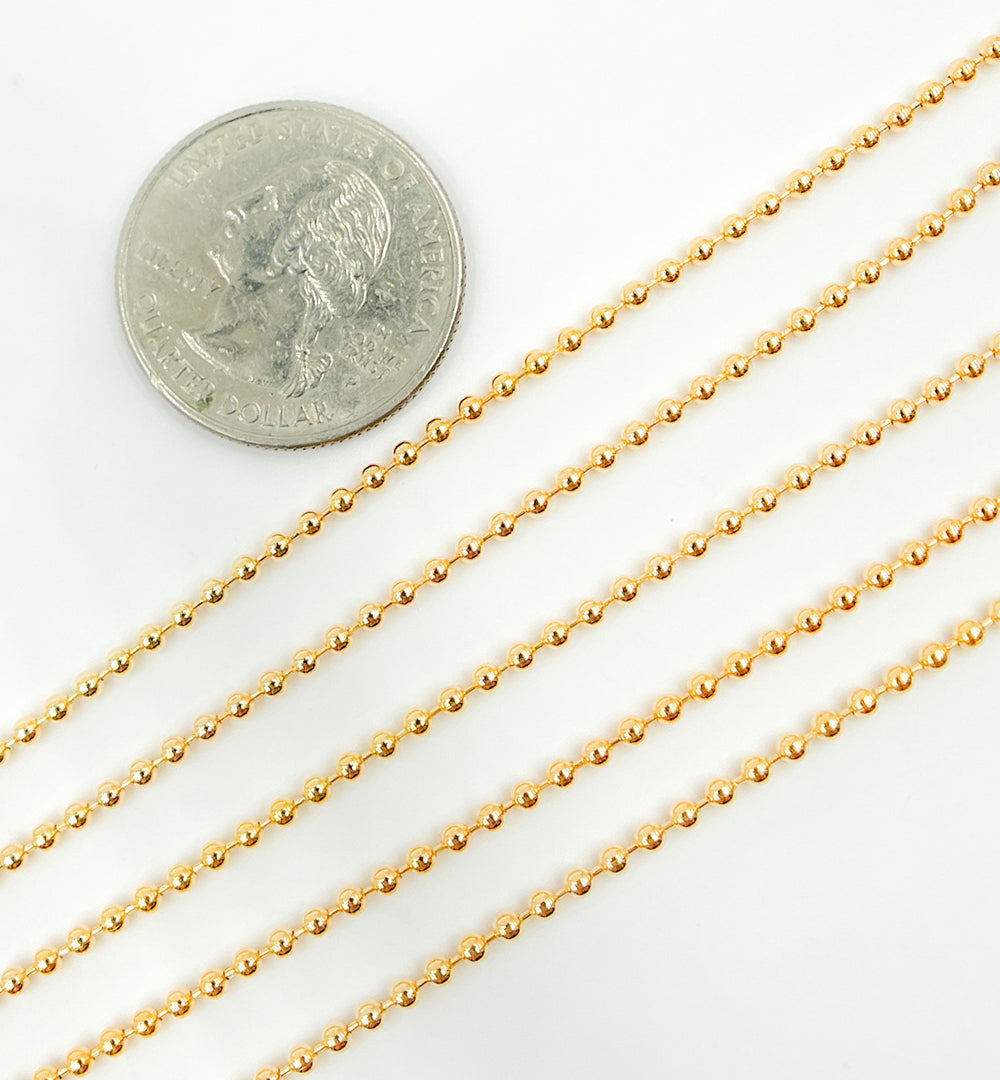 14k Gold Filled 2mm Ball Chain. 2MMBCGF