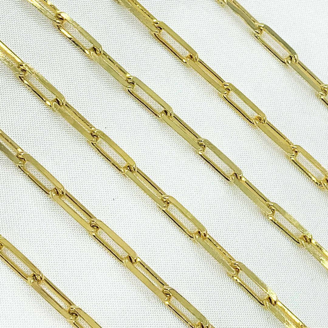 Gold Plated 925 Sterling Silver Diamond Cut Paperclip Chain. X16GP